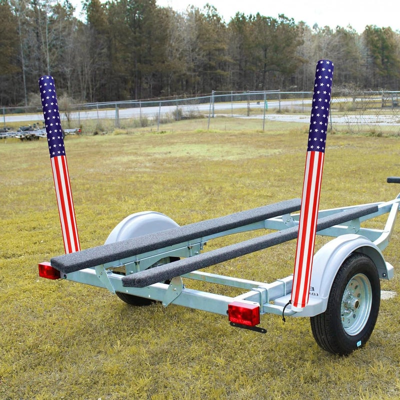 DECOHS 48" USA Boat Trailer Guide Pole Cover- Heavy Duty Neoprene Boat Trailer Capped Guide Protective Cover- 4th of July American Flag Marine Trailer Guide Poles Cover for Sailboat Trailer (Set of 2) - Image 4